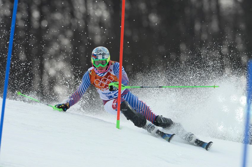 Adam Žampa počas slalomu v Soči adamzampasoci