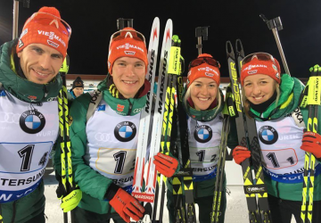 Norwegen gewinnt Mixed Staffel, Podium für Deutschland
