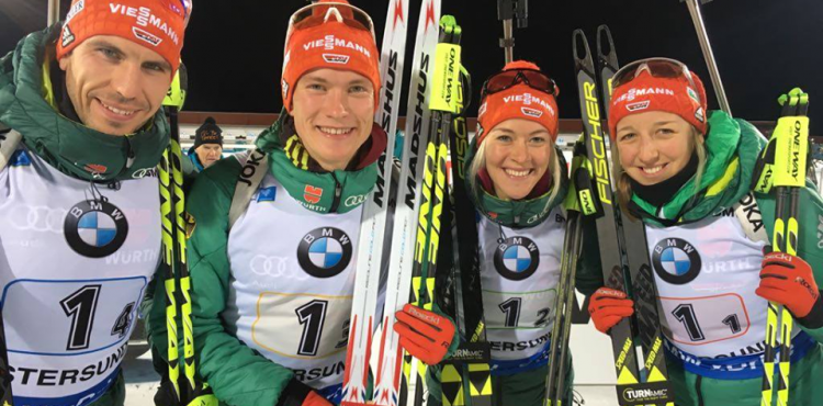 Norwegen gewinnt Mixed Staffel, Podium für Deutschland